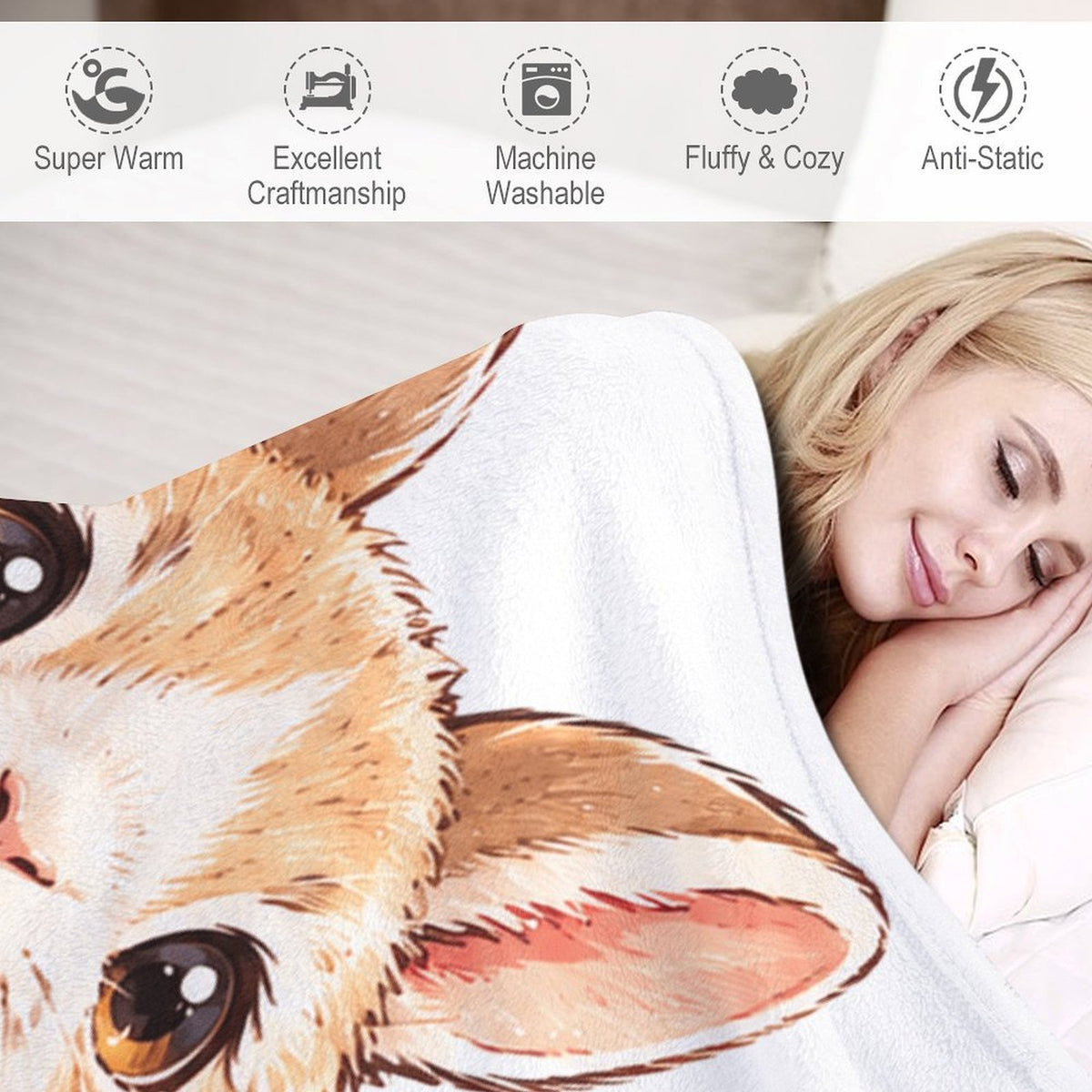Custom Pet Portrait Flannel Blanket