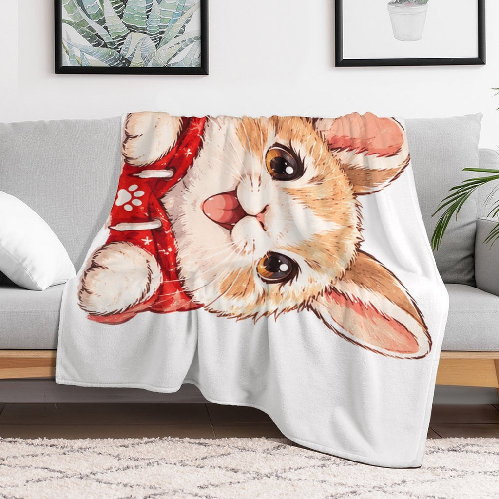 Custom Pet Portrait Flannel Blanket