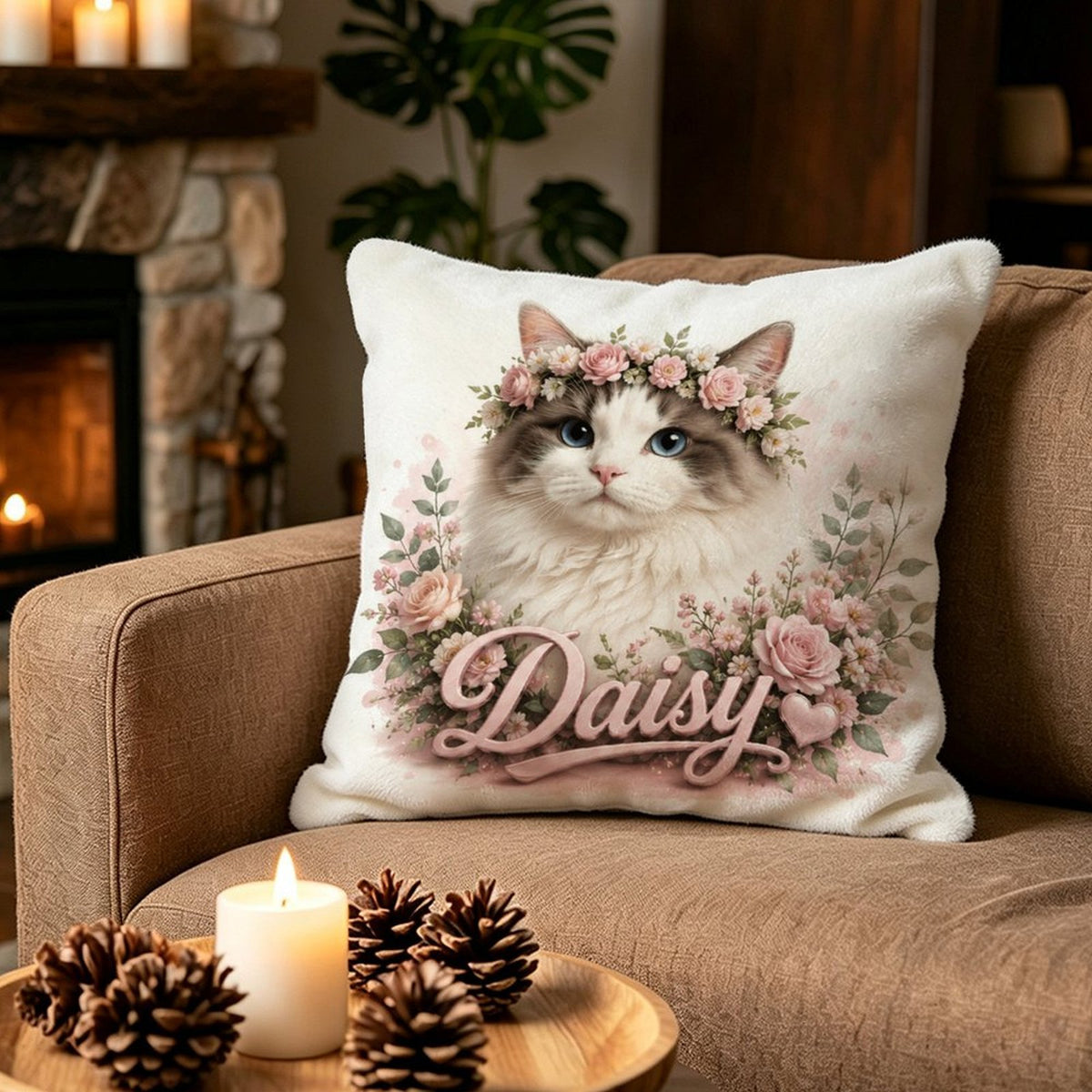 Custom Pet Portrait Flannel Pillowcase