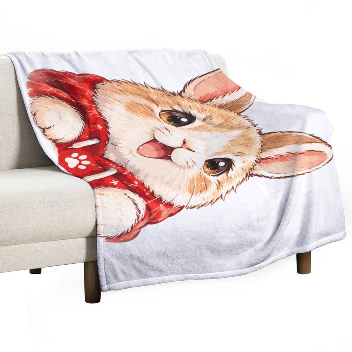 Custom Pet Portrait Flannel Blanket