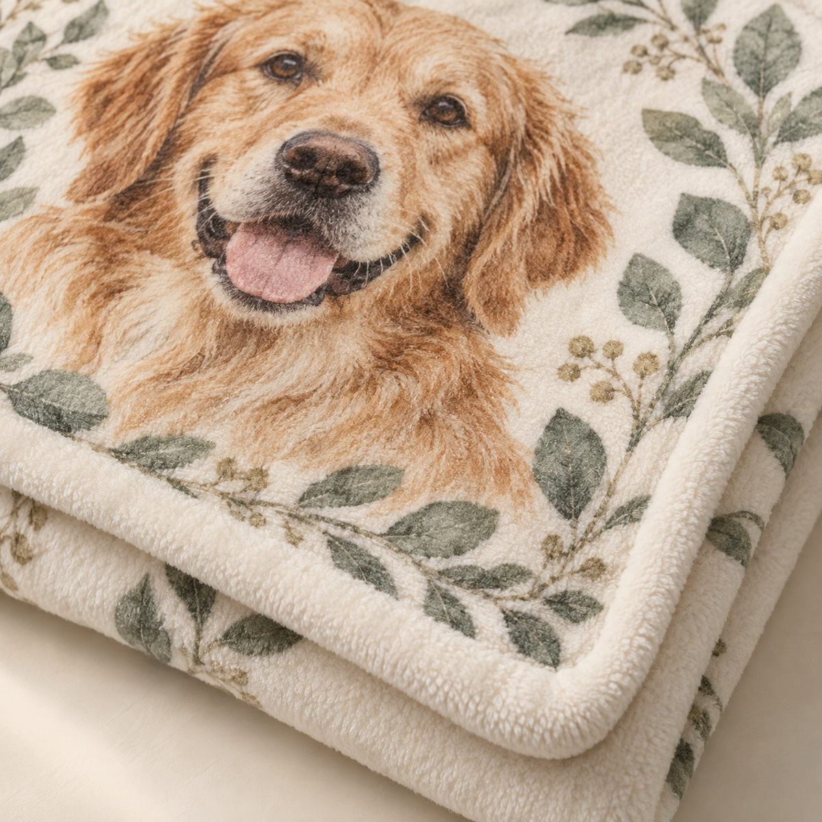 Custom Pet Portrait Flannel Blanket