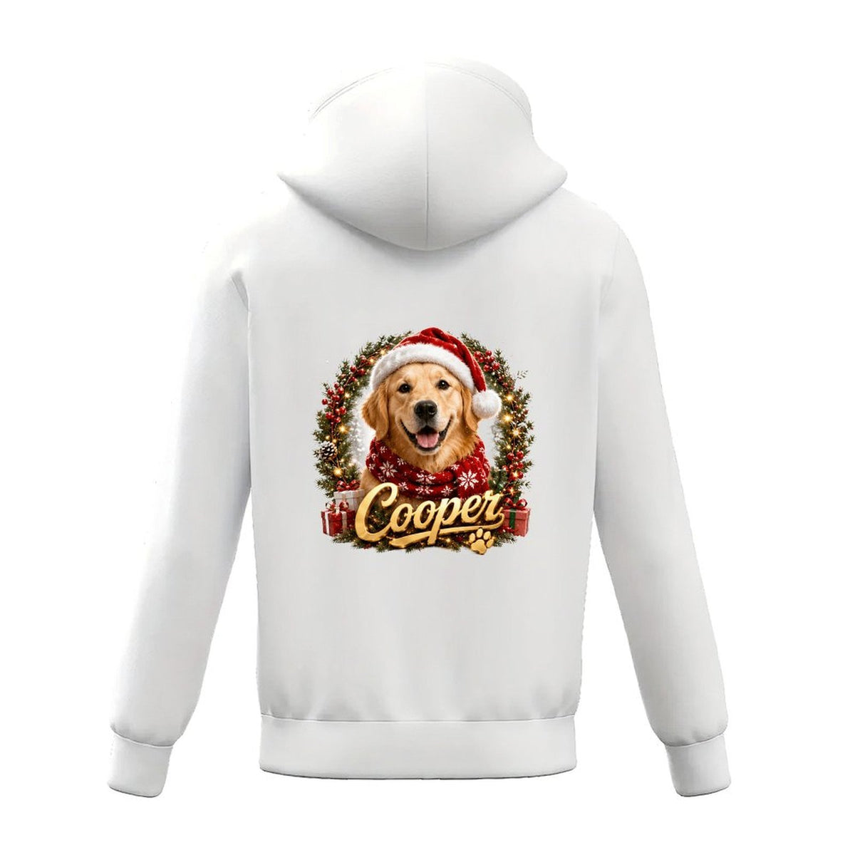 Custom Pet Portrait Pullover Hoodie(Back Print)
