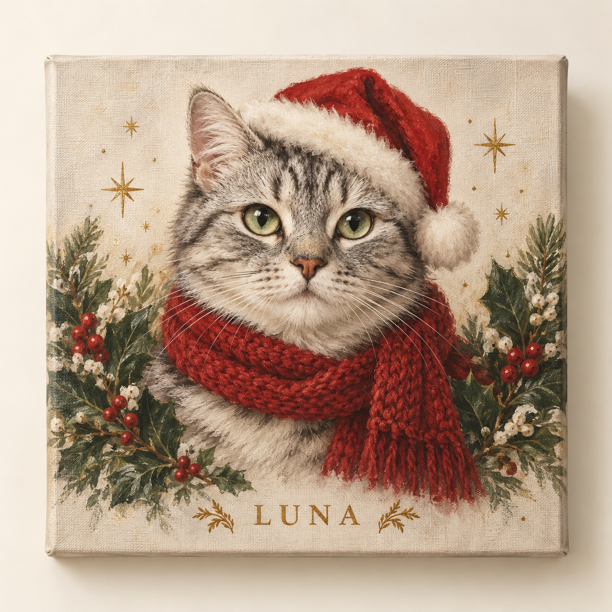 Custom Pet Portrait Canvas Print(1:1)